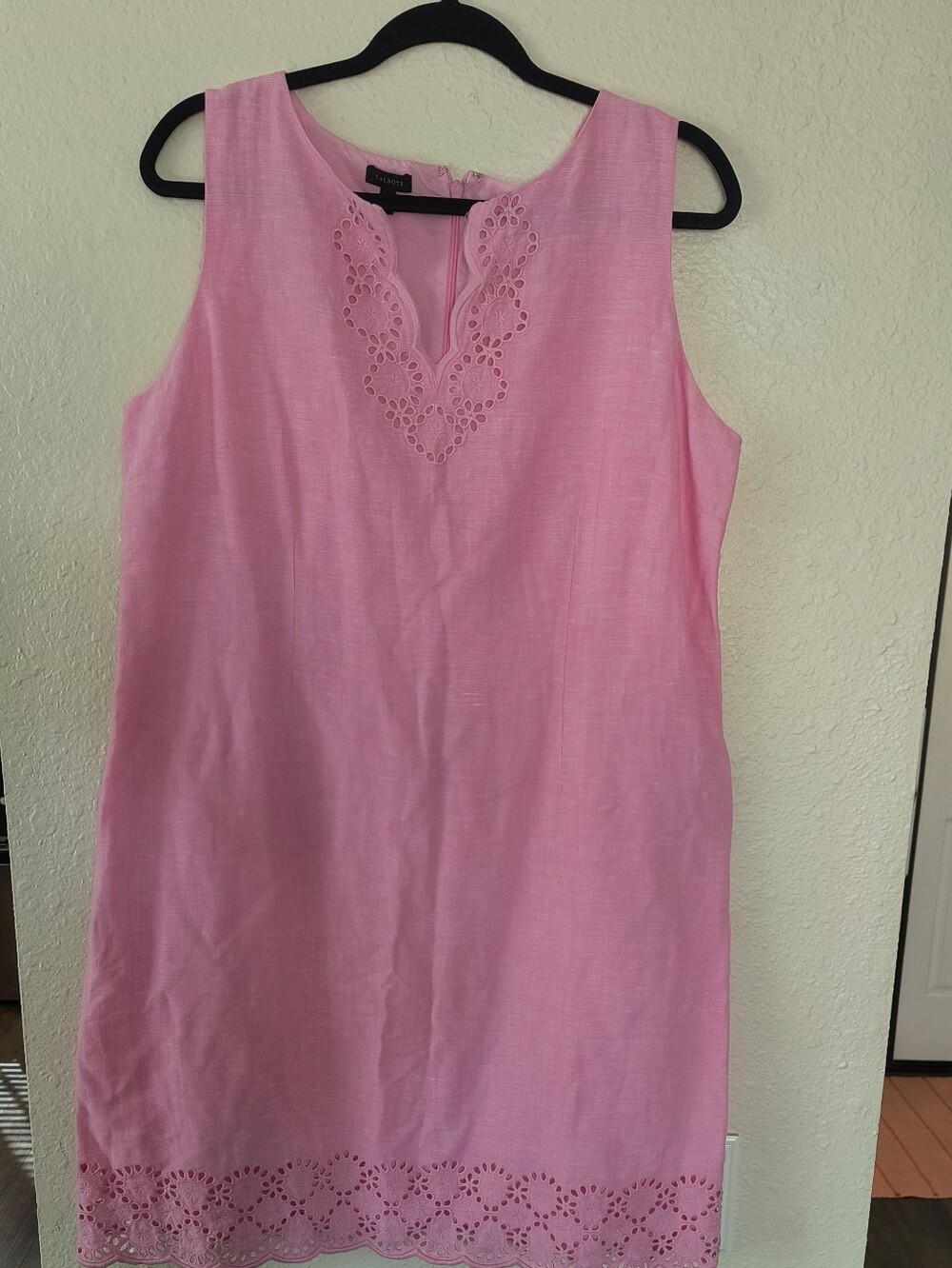 Talbots Pink Sleeveless Eyelet Tunic Dress